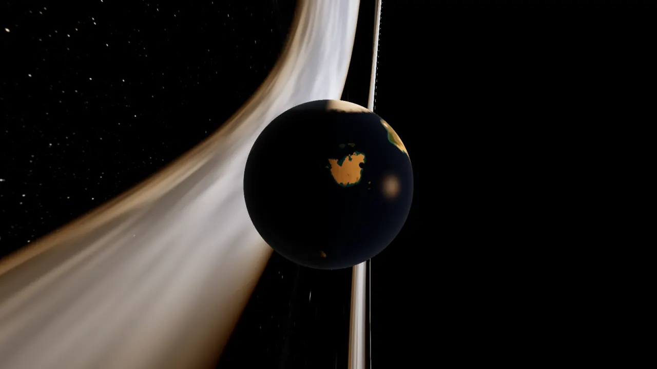 Miller's planet in front of Gargantua's accretion disk